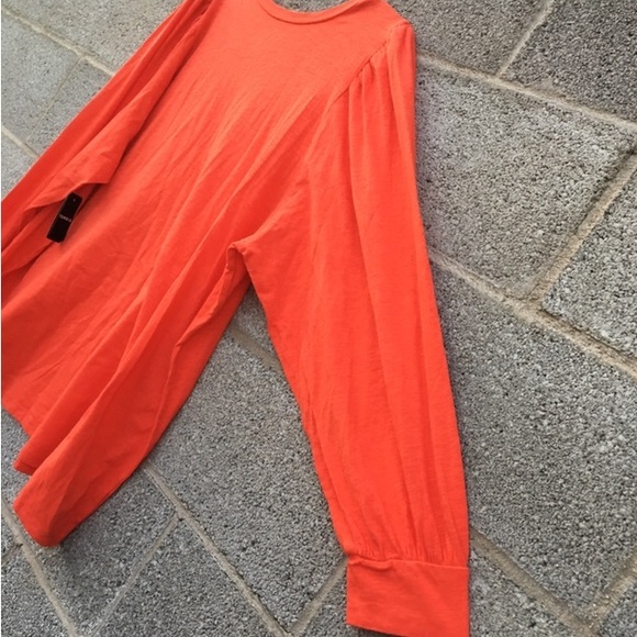 Torrid 4 Super Soft Women's Orange Slub Jersey Long Puff Sleeve T-Shirt 4X NWT - Picture 6 of 11